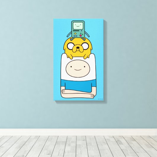 Abenteuerzeit | BMO, Jake & Finn Leinwanddruck (Insitu (Holzboden))