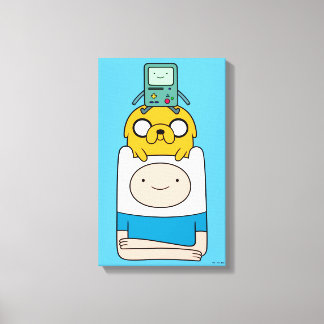 Abenteuerzeit | BMO, Jake & Finn Leinwanddruck