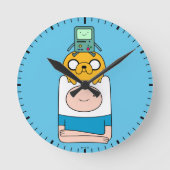Abenteuerzeit | BMO, Jake & Finn Runde Wanduhr (Vorderseite)