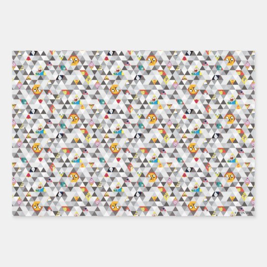 Abenteuerzeit | Dreiecksmuster Geschenkpapier Set (Vorderseite 2)