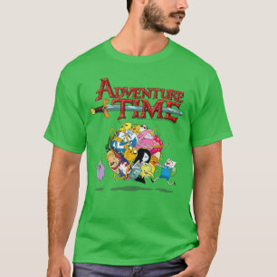Abenteuerzeit Farbiger Ball der Cartoon-Charaktere T-Shirt