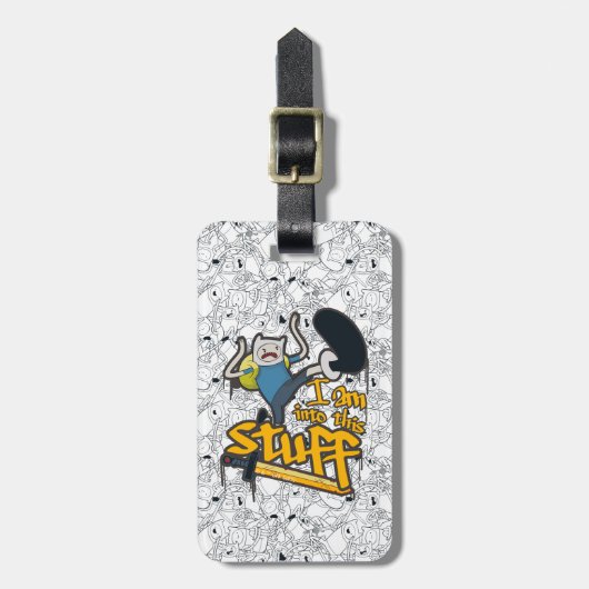 Abenteuerzeit | Finn "Ich bin in dieses Zeug" Gepäckanhänger (Vorderseite vertikal)