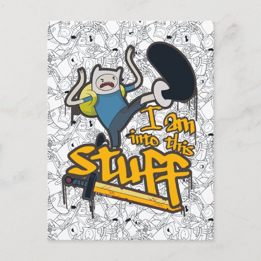 Abenteuerzeit | Finn "Ich bin in dieses Zeug" Postkarte (Vorderseite)