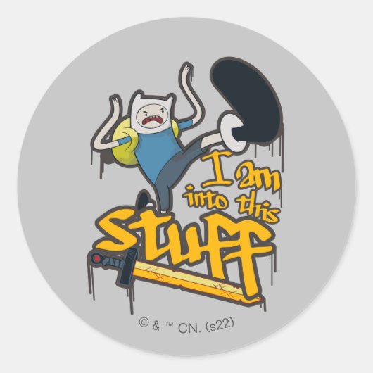 Abenteuerzeit | Finn "Ich bin in dieses Zeug" Runder Aufkleber (Vorderseite)