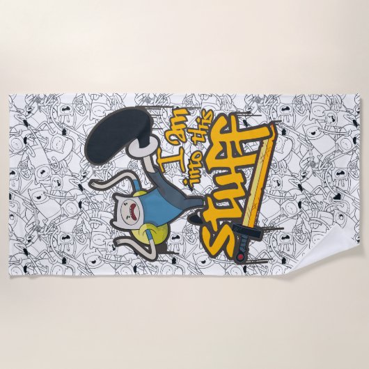 Abenteuerzeit | Finn "Ich bin in dieses Zeug" Strandtuch (Vorderseite)