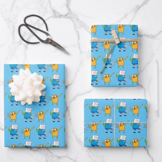 Abenteuerzeit | Finn & Jake Fist Bump Geschenkpapier Set (Vorderseite)