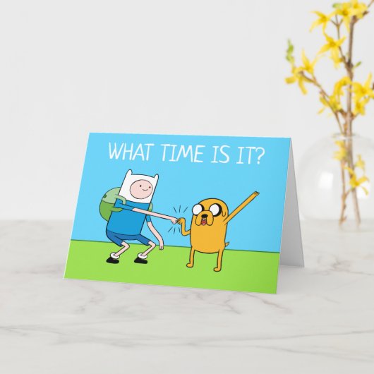 Abenteuerzeit | Finn & Jake Fist Bump Karte (Gelbe Blume)
