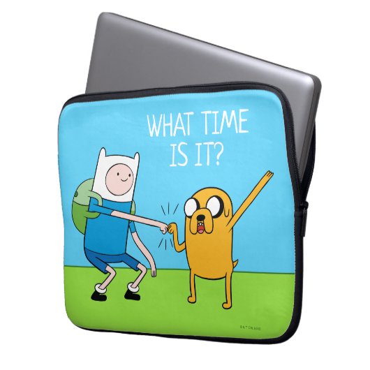 Abenteuerzeit | Finn & Jake Fist Bump Laptopschutzhülle (Vorderseite Links)