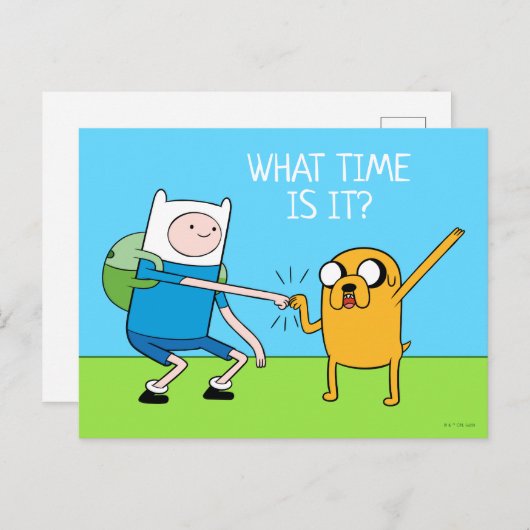 Abenteuerzeit | Finn & Jake Fist Bump Postkarte (Vorne/Hinten)