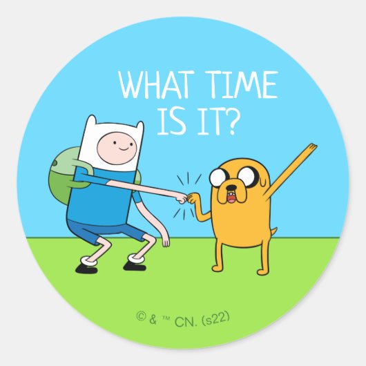 Abenteuerzeit | Finn & Jake Fist Bump Runder Aufkleber (Vorderseite)