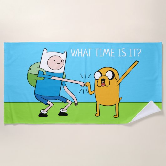 Abenteuerzeit | Finn & Jake Fist Bump Strandtuch (Vorderseite)