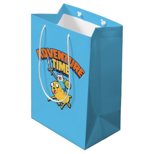 Abenteuerzeit | Finn Riding Jake Mittlere Geschenktüte (Rückseite Schrägansicht)