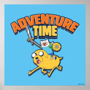 Abenteuerzeit Finn Riding Jake Poster