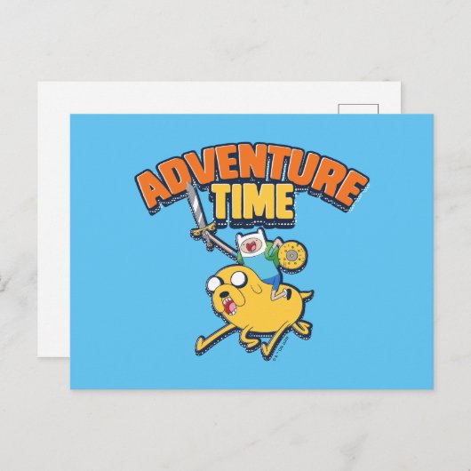 Abenteuerzeit | Finn Riding Jake Postkarte (Vorne/Hinten)
