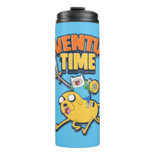 Abenteuerzeit   Finn Riding Jake Thermosbecher