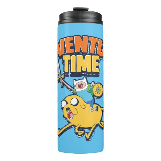 Abenteuerzeit | Finn Riding Jake Thermosbecher (Vorderseite)