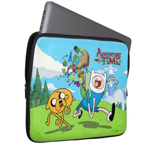 Abenteuerzeit | Finn's Backpack Adventure Gear Laptopschutzhülle (Vorne Rechts)