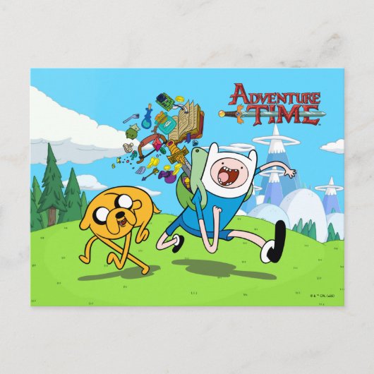 Abenteuerzeit | Finn's Backpack Adventure Gear Postkarte (Vorderseite)
