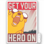 Abenteuerzeit | Jake "Get Your Hero On" Aufkleber (Vorderseite)