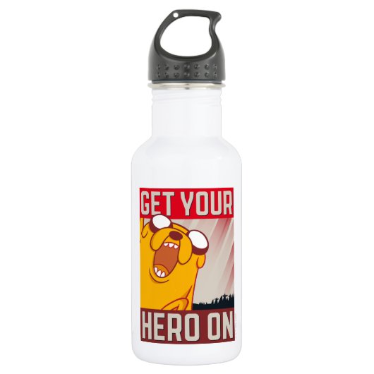 Abenteuerzeit | Jake "Get Your Hero On" Edelstahlflasche (Vorderseite)