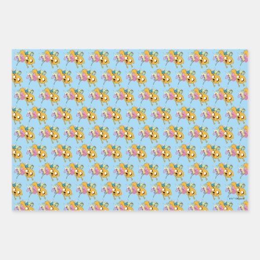 Abenteuerzeit | Lady, Bubblegum, Finn & Jake Geschenkpapier Set (Vorderseite)