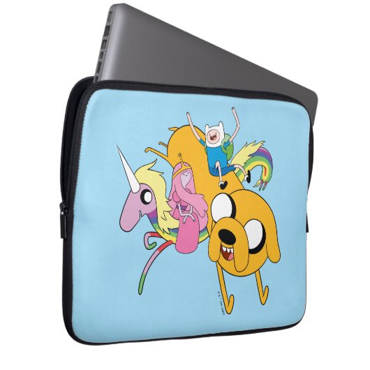 Abenteuerzeit | Lady, Bubblegum, Finn & Jake Laptopschutzhülle (Vorne Rechts)