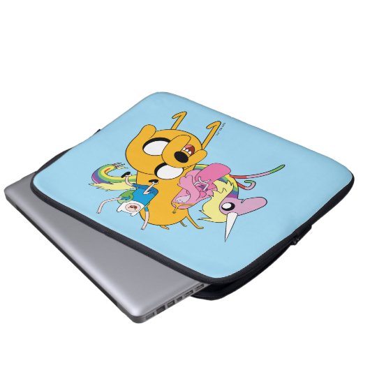 Abenteuerzeit | Lady, Bubblegum, Finn & Jake Laptopschutzhülle (Vorne Knopf)