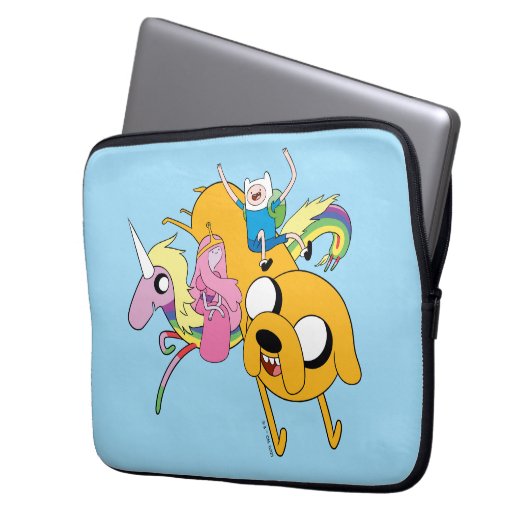 Abenteuerzeit | Lady, Bubblegum, Finn & Jake Laptopschutzhülle (Vorderseite Links)