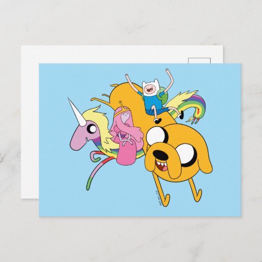 Abenteuerzeit | Lady, Bubblegum, Finn & Jake Postkarte (Vorne/Hinten)