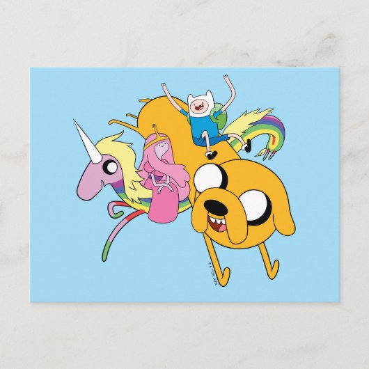 Abenteuerzeit | Lady, Bubblegum, Finn & Jake Postkarte (Vorderseite)