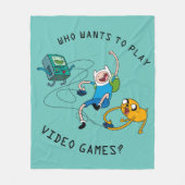 Abenteuerzeit | Spielen mit BMO Fleecedecke (Vorderseite)