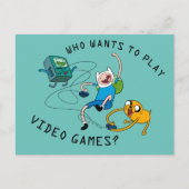 Abenteuerzeit | Spielen mit BMO Postkarte (Vorderseite)