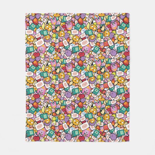 Abenteuerzeit | Zeichen-Toss-Muster Fleecedecke (Vorderseite)