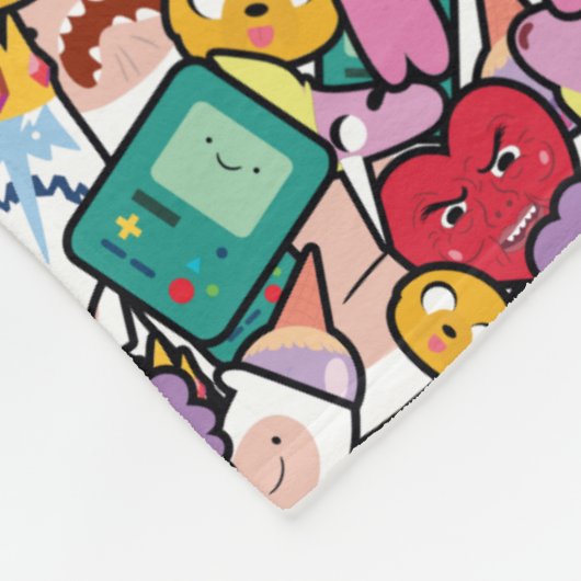 Abenteuerzeit | Zeichen-Toss-Muster Fleecedecke (Ecke)