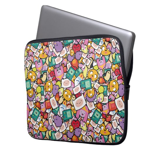 Abenteuerzeit | Zeichen-Toss-Muster Laptopschutzhülle (Vorderseite Links)