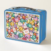 Abenteuerzeit | Zeichen-Toss-Muster Metall Brotdose (Rückseite)