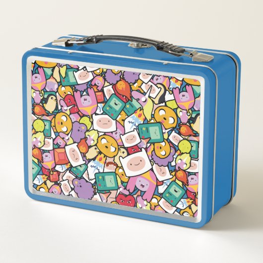 Abenteuerzeit | Zeichen-Toss-Muster Metall Brotdose (Rückseite)