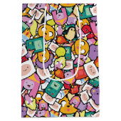 Abenteuerzeit | Zeichen-Toss-Muster Mittlere Geschenktüte (Rückseite)