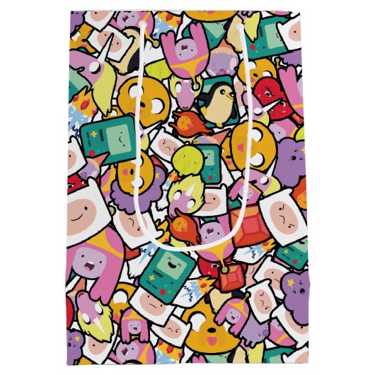 Abenteuerzeit | Zeichen-Toss-Muster Mittlere Geschenktüte (Rückseite)