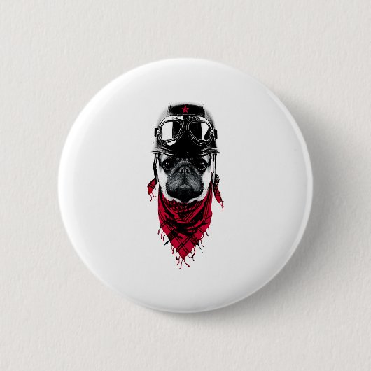 Abenteurer-Mops Button (Vorderseite)