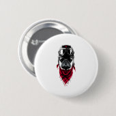 Abenteurer-Mops Button (Vorne & Hinten)