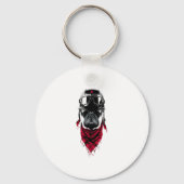 Abenteurer-Mops Schlüsselanhänger (Vorderseite)