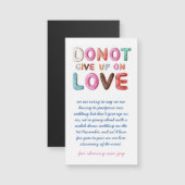 ABER aufgeben bei der Liebe Änderung der Datumsplä Magnetkarte (Vorne/Hinten)