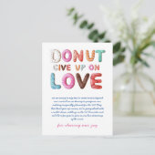 ABER aufgeben bei der Liebe Änderung der Datumsplä Postkarte (Stehend Vorderseite)