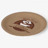 Aber das erste Coffee Fun Coffein Addict Zitat Pappteller (Schrägansicht)