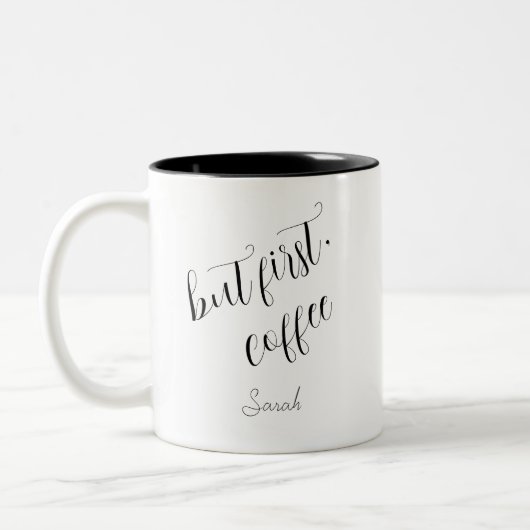 Aber das erste Coffee-Script Personalisiert Minima Zweifarbige Tasse (Links)