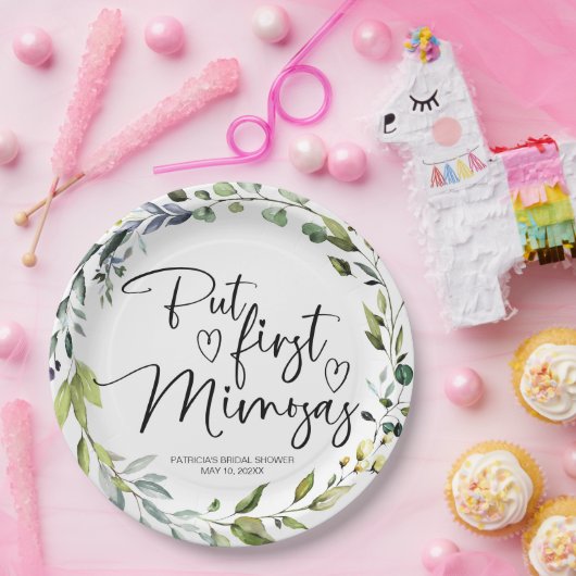 Aber das erste Mimosas-Brautparty Pappteller (Party)