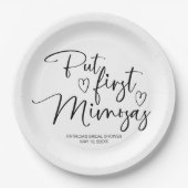 Aber das erste Mimosas-Brautparty Pappteller (Vorderseite)