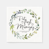 Aber das erste Mimosas-Brautparty Serviette (Vorderseite)