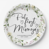 Aber das erste Mimosas-Wildblume-Brautparty Pappteller (Vorderseite)